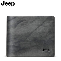 JEEP mens wallet 2021 new leather brand name thin wallet Tide brand short large capacity cowhide wallet men