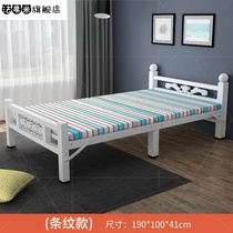 Folding sheets People strong and durable adult wire bed Simple rental room special lunch break household double iron frame bed