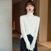 Simple and generous ~ warm wild 2021 autumn new casual white knitted cashmere turtleneck sweater women