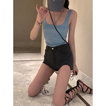 A head of Agua denim shorts womens 2021 new summer thin section high waist design hot girl black hot pants