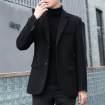 Spring and autumn suit mens jacket Korean wool casual suit jacket thickened handsome business single West tide