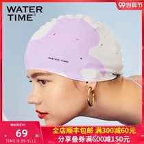 WaterTime swimming cap female adult waterproof without hair Special cute Korean large Japanese swimming cap