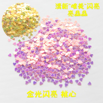 Golden Heart Sequins diy Gel Dropping Mobile Phone Shell Slime Accessories Filler Nail Art Makeup Patch Set