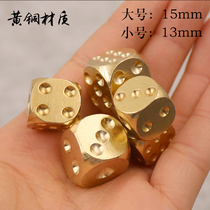Gift Custom Retro Hand Polished Pure Brass Dice Brass color Dice Dice Dice Creative Mahjong Thrower