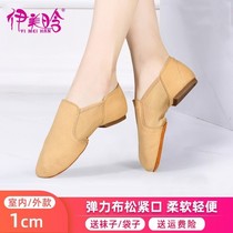 Elastic cloth indoor and outdoor dance shoes womens soft bottom practice shoes teacher jazz belly body ballet shoes