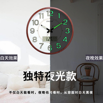 Clock wall clock Living room luminous creative modern simple personality electronic clock decorative Quartz clock Silent bedroom wall clock
