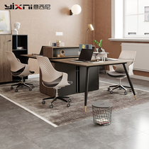 Staff office table and chair combination computer Finance double screen simple modern 4 staff station office table