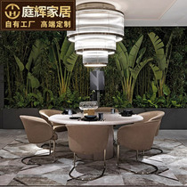 High-end light luxury custom visionnaire dining table and chair combination household modern simple Nordic light luxury dining table