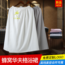Beauty salon special bath skirt female chest bath towel can be worn adult summer thin cotton bathrobe custom logo