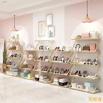 Shoe rack for shoe store Hair salon custom ceiling with door drying shoes double-sided wooden tea lamp products Heavy express