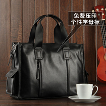 Hand Bag Mens bag head layer cowhide leather leather leather bag business leisure shoulder bag large capacity horizontal briefcase men