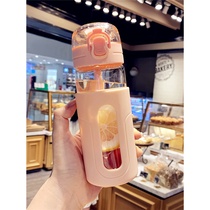 Net red creative double-layer heat-resistant glass simple anti-hot men and women office drinking cup student portable water Cup