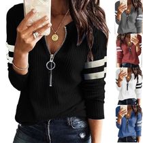 New style explosive womens collar zipper casual shirt long-