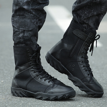 Military Fan Boots Submen Ultralight Combat Training Boots High Help Land War Boots Canvas Tactical Shoes Breathable Wear Resistant Mountaineering Boots