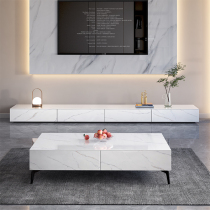 New full rock board tea table Living room Size family Type modern minimalist square white tea table TV cabinet Composition furniture