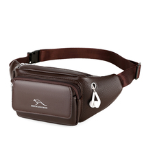 Bao Di kangaroo leather men running bag multifunctional new cowhide practical large capacity Mens chest bag leisure shoulder bag