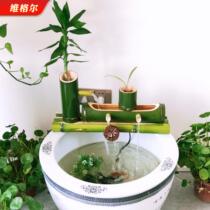 F bamboo water device bamboo tube fish tank fish filter goldfish tank ornaments water circulation tank homemade fountain fish