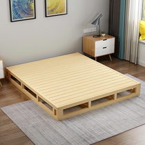 Solid wood hard board mattress wood waist protection bed frame double hard tatami modern simple ribs frame floor bed customized