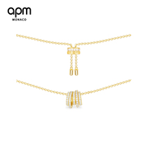 APM Monaco multi-circle small waist necklace female collarbone sweater chain fashion light luxury sweater chain gift to girlfriend