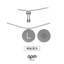 APM Monaco Black gray lettering pattern Custom Letter necklace female summer collarbone sweater chain men gift