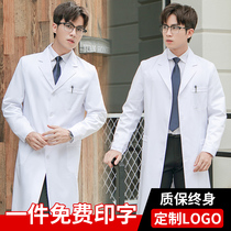 White coat long sleeve doctors clothing male long coat College student laboratory clothing chemical short sleeve summer thin overalls