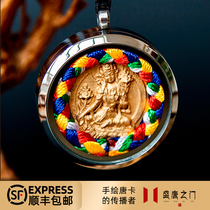 Little Thangka pendant wipe the Buddhas life Buddha Huang Caishen Tibetan hand-painted green female Buddha card body