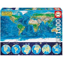 Spain EDUCA imported puzzle map luminous 1000 pieces 16760 adult puzzle toys