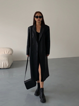HUYIFAN black blazer womens 2021 New Korean casual senior knee PU coat