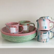 Spot EDITOR01 Turkish BORNN mark cup marble grain coffee cup enamel water cup small crowdsourced