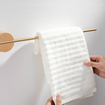 Towel rack Log Telescopic towel rack non-perforated toilet light luxury towel bar towel rack Nordic shelf