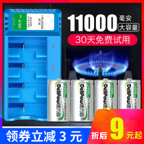 delipow 1 hao rechargeable battery package 10000 mA water heater gas stove Queen D-type one 1 charge 2 Electric