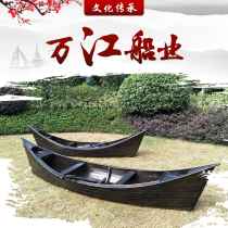  Park lawn landscape boat Photography props Boat Sail boat European-style boat Outdoor decoration Wooden boat Flower boat craft small wooden boat