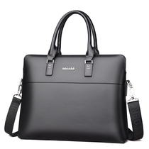 Horizontal crossbody mens bag large capacity Hand bag hand-held briefcase business computer bag soft leather leisure file bag