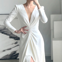 White French dress small evening dress female banquet celebrity high-end birthday engagement dress can be worn daily
