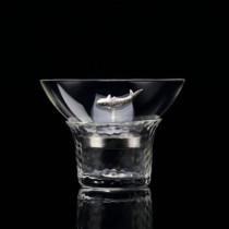 Creative silver-inlaid tea leak heat-resistant glass tea filter transparent net tea compartment filter filter kung fu tea set spare parts