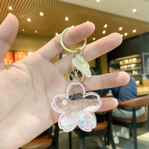 Net red cherry blossom bag pendant bag decorated with acrylic pendant key button delicate and cute teenage girl in oil hanging decoration