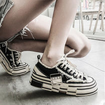 Wu Jianhao same canvas shoes women 2021 New Joker thick bottom muffin board shoes ins Net red super fire beggar shoes