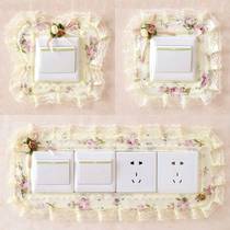 Switch frame cover fabric lace protective cover beautifies wall socket board decorative socket board cover ugly block wall stickers