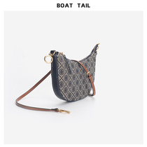 BOAT TAIL European and American luxury presbyker canvas embroidered moon bag pet shoulder slung small bag