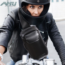 AMU motorcycle riding chest bag shoulder bag backpack waterproof USB charging carbon fiber hard case shoulder Knight men and women