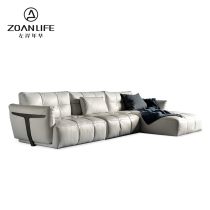  Italian leather sofa NATUZZI design quality light luxury Nappa first layer cowhide non-green leather Herman sofa