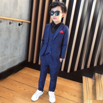  Childrens suit suit mens 2021 autumn new Korean boy handsome dress flower girl British vest small suit