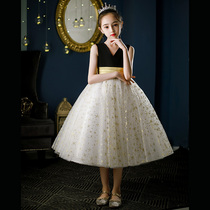 Childrens foreign fashion show evening dress girl birthday princess dress puffy gauze girl host high-end performance clothing summer
