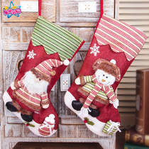 Christmas socks gift bag candy scene decoration decoration Christmas Eve large snowman deer Old Man gift bag