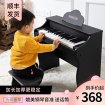 Manlon childrens small piano 37 keys wooden beginner Enlightenment electronic organ girl baby toy year gift microphone
