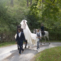 Bride wedding brigade satin chest puffy tailed tail wedding evening star with wedding dress spring and summer New