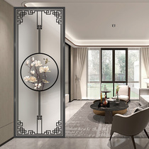 Simple art glass living room screen decoration entrance light transparent double-sided new Chinese background wall blocking partition