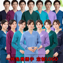 Hand wash clothes men long sleeves doctor clothes cotton surgical clothes women beauty salon work clothes operating room brush clothes short sleeves