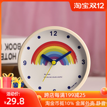 Silent living room alarm clock fashion creative personality simple modern home clock night light student bedroom desktop clock