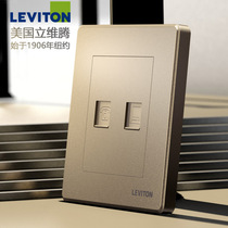  Liweiteng network cable socket panel multi-port interface Wall telephone network dual-port socket Computer socket Champagne gold